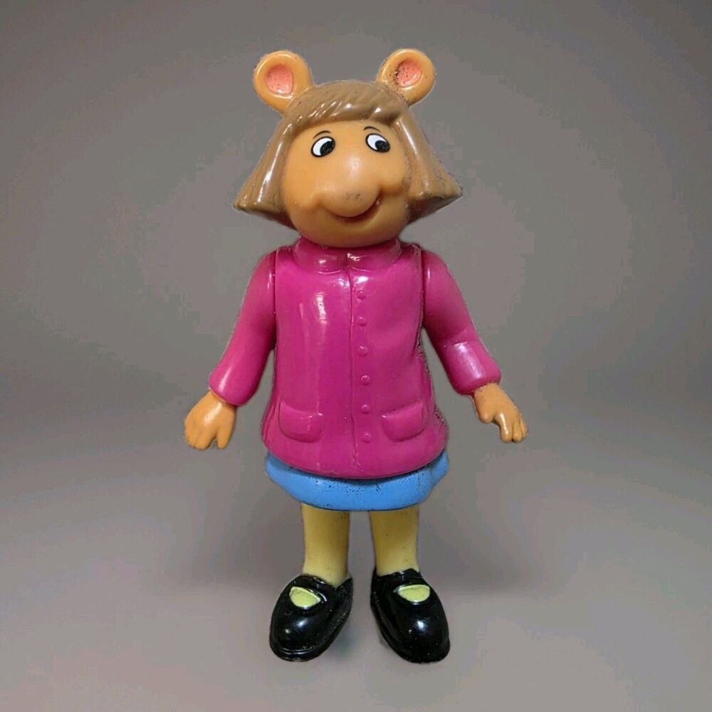 Vintage 1996 Arthur DW 3.25" Figure Hasbro Lydia Fox PBS Cartoon Book Character